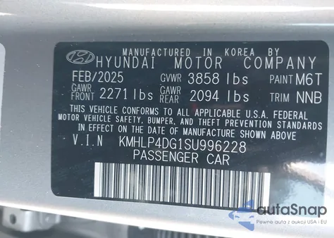 2025 Hyundai Elantra Limited z USA, uszkodzony, nr VIN KMHLP4DG1SU996228